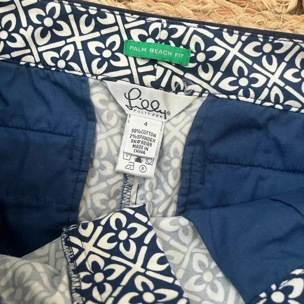 Lilly Pulitzer Horse Of Course + Floral Corduroy Capris Palm Beach Fit Size 4 - Picture 9 of 16